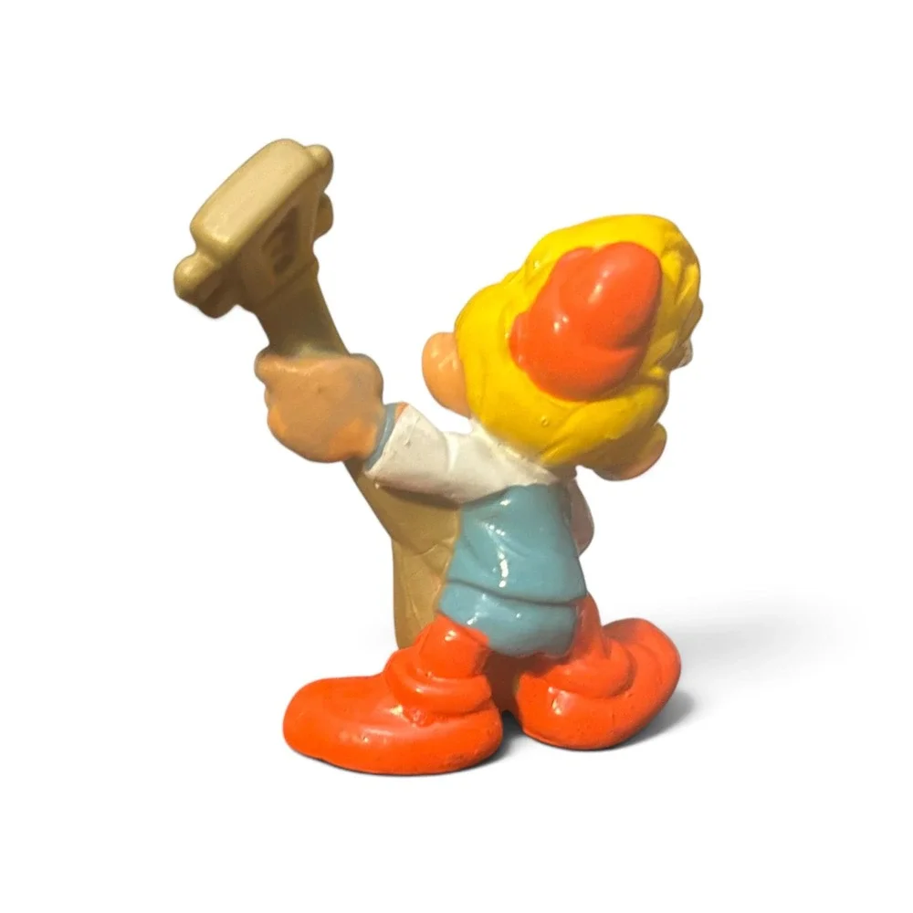Vintage Schleich Smurf Peewit 1978 Hong Kong Rare Green Paint Error